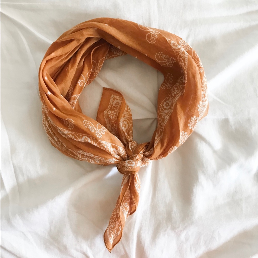 Madewell mustard yellow/burnt orange scarf